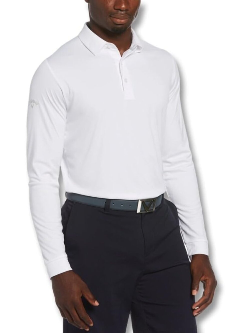 Men's Long Sleeve Moisture-Wicking Golf Polo Shirt, Stretch Fabric, Big & Tall